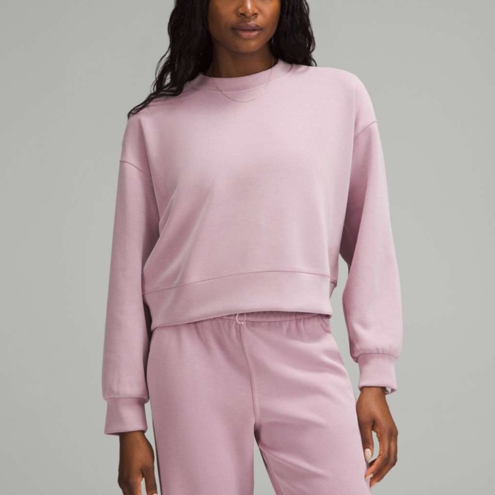 Lululemon Softstreme Perfectly Oversized Cropped Crew in Pink - Size 4 - Picture 8 of 8